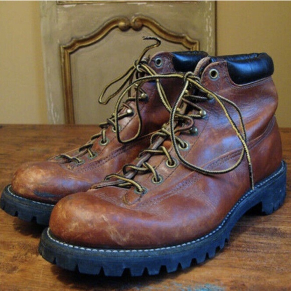 VTG 1960 Label L.L Bean Maine Hunting Mountaineering Hiking Boots Mens 7.5 - Picture 1 of 4
